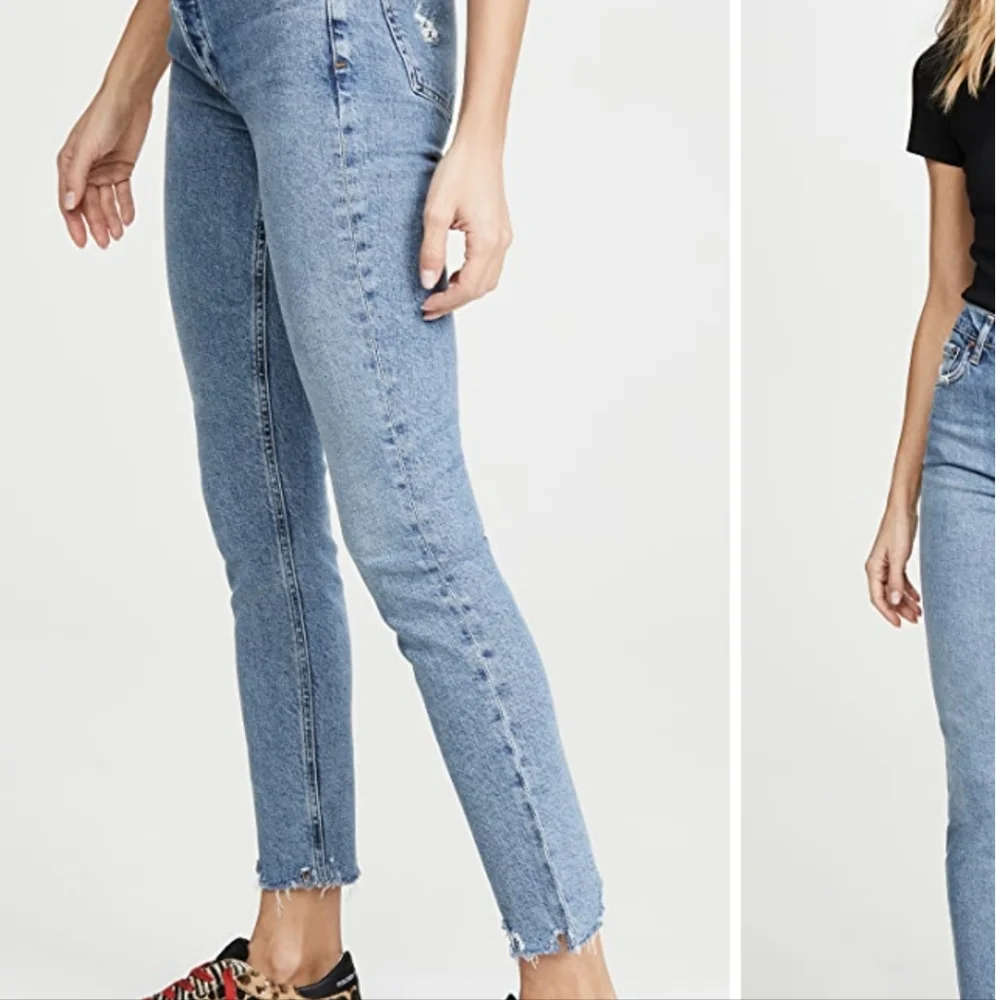 AGOLDE NICO HIGH RISE DISTRESSED JEANS LIGHT WASH WOMEN'S JEANS 25 - Picture 3 of 16